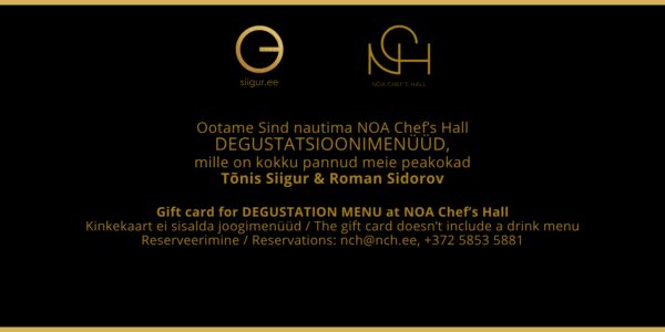 NOA Chefs Hall kinkekaart gift card